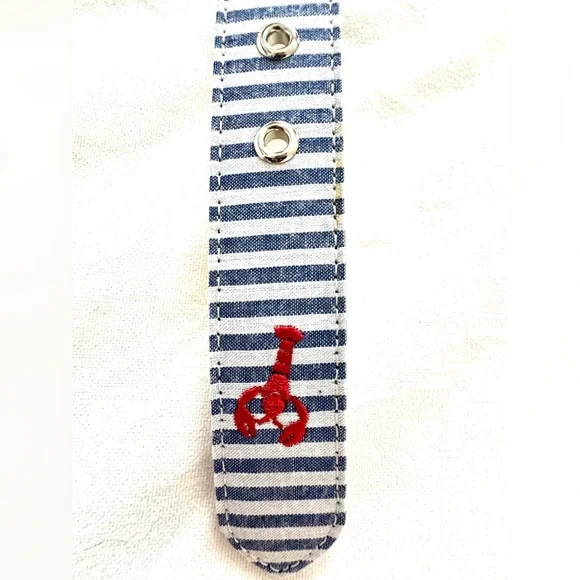 🦞 Brand New 42” Talbots Striped Nautical Belt with Red Lobster Embroidery NWT ⚓️ - Picture 2 of 9